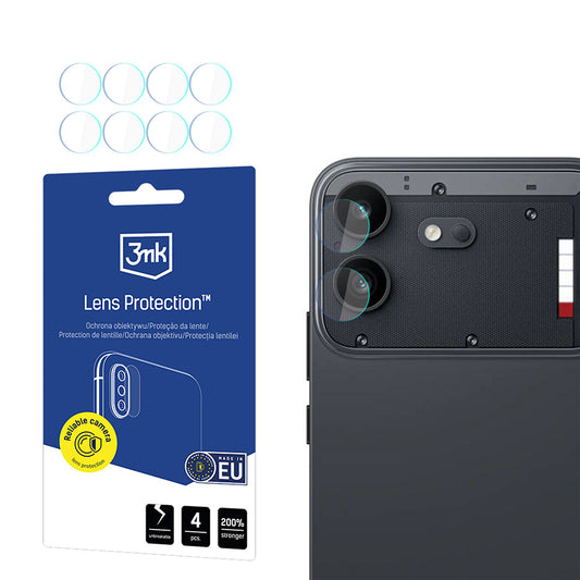 Προστατευτική μεμβράνη πίσω κάμερας 3MK Protection για Nothing Phone (4b), Ασφαλισμένο γυαλί, Σετ 4 τεμαχίων, Διαφανές