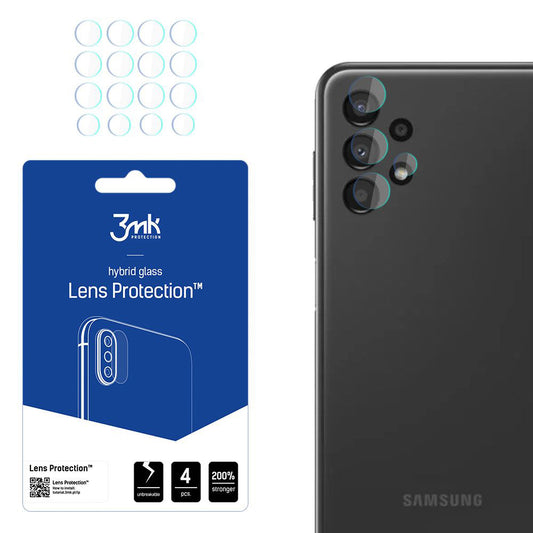 Προστατευτική μεμβράνη πίσω κάμερας 3MK Protection για Samsung Galaxy A13 A135, ευέλικτο γυαλί, σετ 4 τεμαχίων, διαφανές
