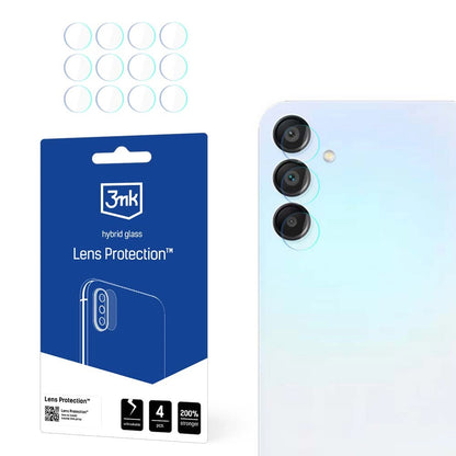 3MK Protection Rear Camera Protective Film for Samsung Galaxy A15 5G A156, Flexible Glass, Set of 4 Pieces, Transparent