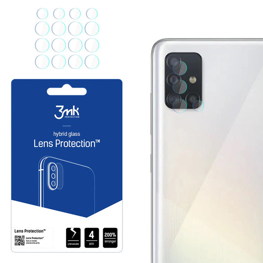 Προστατευτική μεμβράνη πίσω κάμερας 3MK Protection για Samsung Galaxy A52s 5G A528 / A52 5G A526, Ευέλικτο γυαλί, Σετ 4 τεμαχίων, Διαφανές