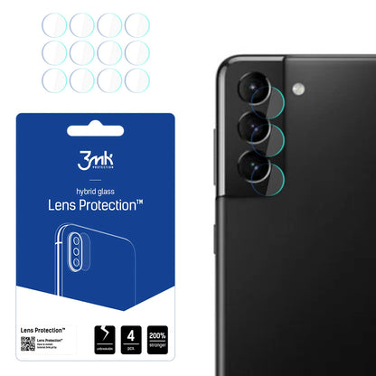 3MK Protection Rear Camera Protective Film for Samsung Galaxy S21 5G G991, Flexible Glass, Set of 4 Pieces, Transparent