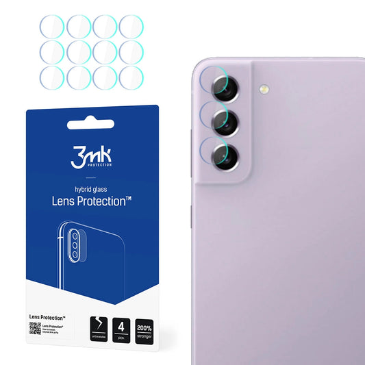 Προστατευτική μεμβράνη πίσω κάμερας 3MK Protection για Samsung Galaxy S21 FE 5G G990, ευέλικτο γυαλί, σετ 4 τεμαχίων, διαφανές