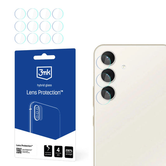 Προστατευτική μεμβράνη πίσω κάμερας 3MK Protection για Samsung Galaxy S24 S921, Ευέλικτο γυαλί, Σετ 4 τεμαχίων, Διαφανές