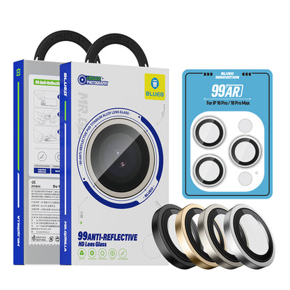 Προστατευτική μεμβράνη πίσω κάμερας Blueo 99 Anti-Reflective HD για Apple iPhone 16 Pro Max / 16 Pro, Ασφαλισμένο γυαλί, Ασημί