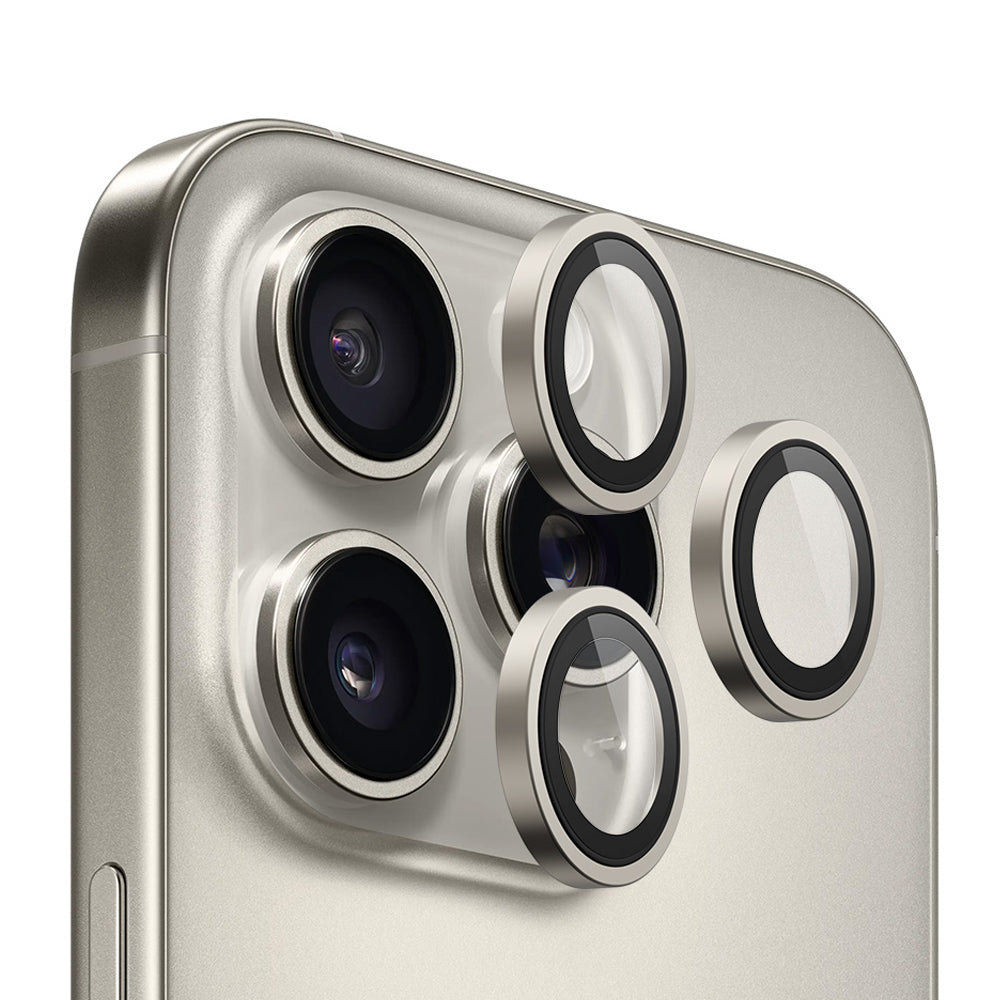 Προστατευτική μεμβράνη πίσω κάμερας Blueo Metal Frame για Apple iPhone 16 Pro Max / 16 Pro, ασφαλισμένο γυαλί, μεταλλικό γκρι