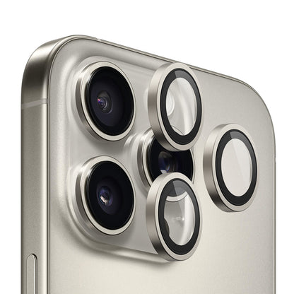 Προστατευτική μεμβράνη πίσω κάμερας Blueo Metal Frame για Apple iPhone 16 Pro Max / 16 Pro, ασφαλισμένο γυαλί, μεταλλικό γκρι