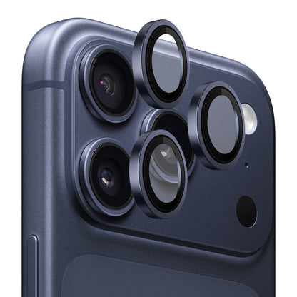 Blueo Metal Frame Rear Camera Protection Film for Apple iPhone 17 Pro Max / 17 Pro, Tempered Glass, Dark Blue