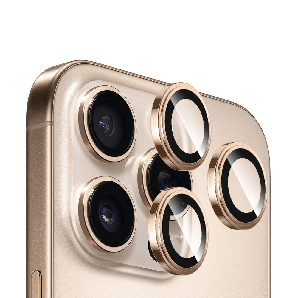 Blueo Sapphire Crystal Rear Camera Protective Film for Apple iPhone 14 Pro Max / 14 Pro, Tempered Glass, Gold