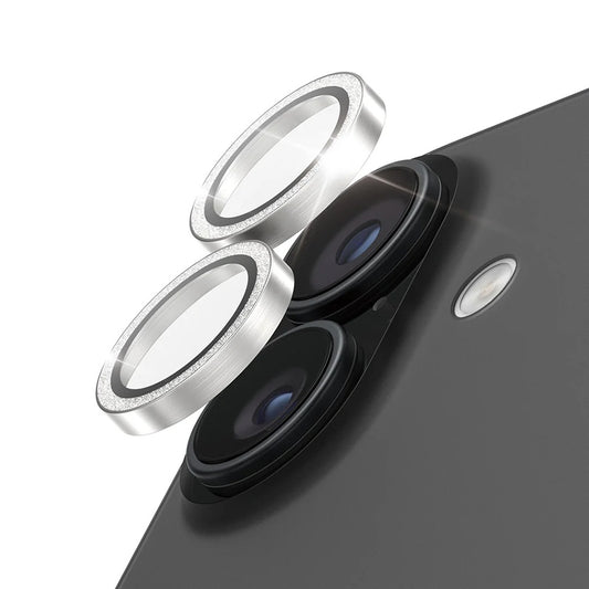 Προστατευτική Μεμβράνη Κάμερας Πίσω PanzerGlass Hoops Glitter για Apple iPhone 17 / 16 Plus / 16, Ενισχυμένο Γυαλί, Ασημί