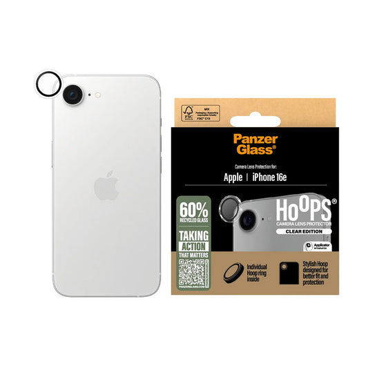 Προστατευτική Μεμβράνη Κάμερας Πίσω PanzerGlass Hoops για Apple iPhone 17e / 16e, Ενισχυμένο Γυαλί, Διαφανές