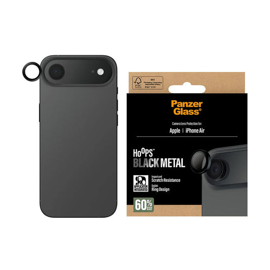 Προστατευτική Μεμβράνη Κάμερας Πίσω PanzerGlass Hoops για Apple iPhone 17 Air, Ενισχυμένο Γυαλί, Μαύρη