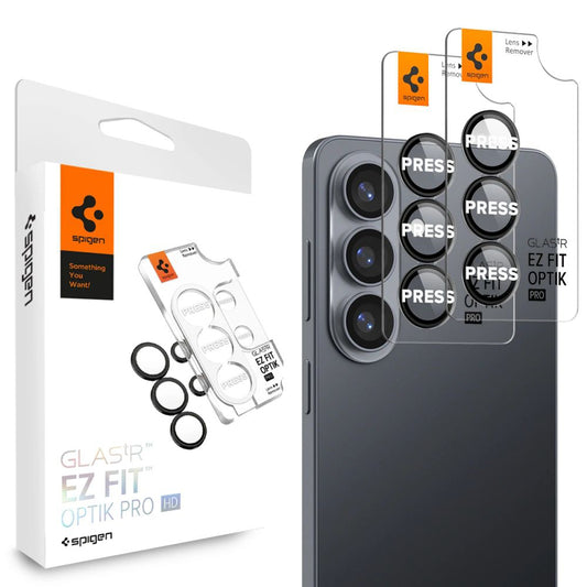Προστατευτική Μεμβράνη Κάμερας Πίσω Spigen GlastR EZ FIT Optik Pro HD για Samsung Galaxy S26 S942, Ενισχυμένο Γυαλί, Σετ 2 τεμαχίων, Μαύρο AGL11099