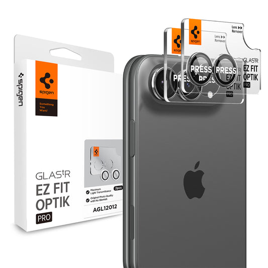 Προστατευτική μεμβράνη πίσω κάμερας Spigen GlastR EZ FIT Optik Pro για Apple iPhone Duo, tempered glass, σετ 2 τεμαχίων, γκρι AGL12012