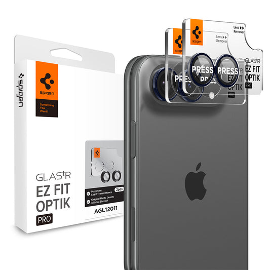 Προστατευτική μεμβράνη πίσω κάμερας Spigen GlastR EZ FIT Optik Pro για Apple iPhone Duo, tempered glass, σετ 2 τεμαχίων, μπλε σκούρο AGL12011