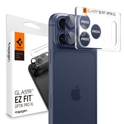 Spigen GlastR EZ FIT Optik Pro XL Rear Camera Protector for Apple iPhone 17 Pro Max, Tempered Glass, Blue AGL10651
