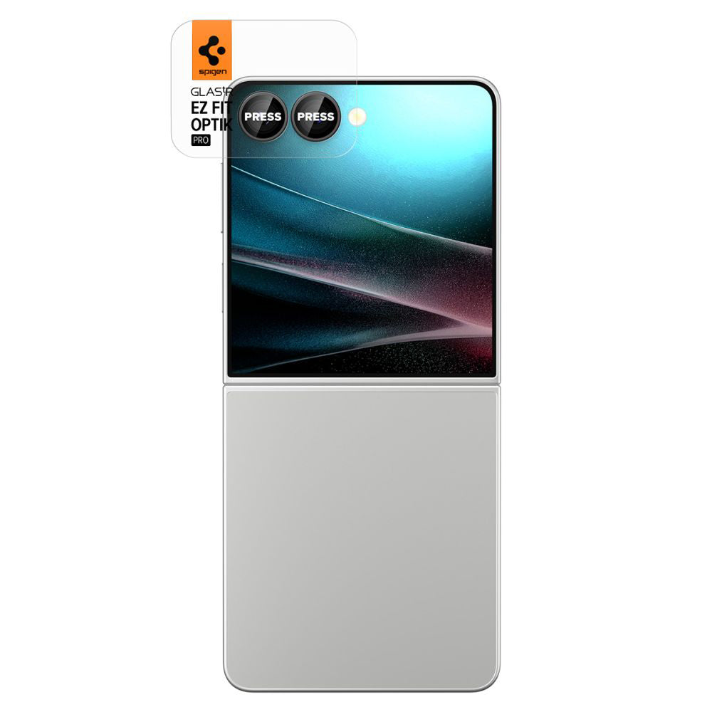 Spigen GlastR EZ FIT Optik Pro HD Rear Camera Protective Film for Samsung Galaxy Z Flip8 F776, Tempered Glass, Set of 2 pieces, Black