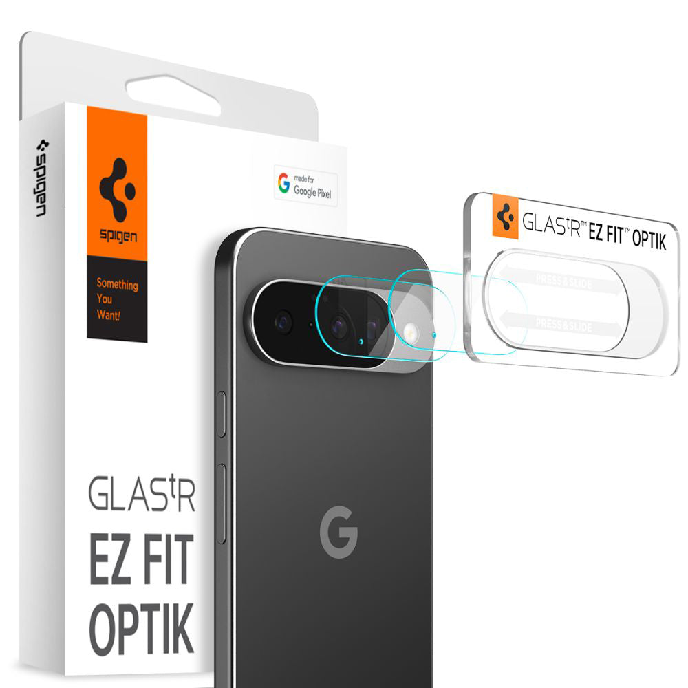 Προστατευτική μεμβράνη πίσω κάμερας Spigen GlastR Optik για Google Pixel 10, ασφαλισμένο γυαλί, σετ 2 τεμαχίων, διαφανές AGL09661