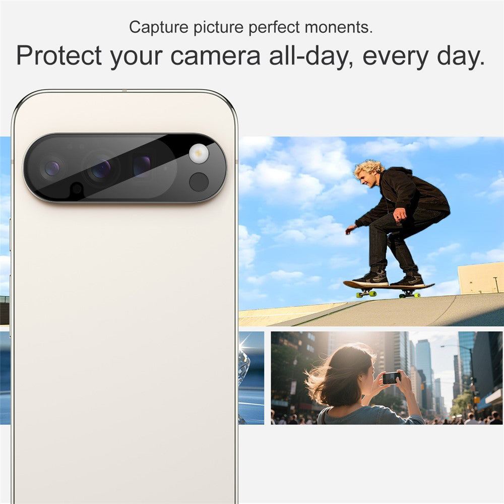 Techsuit Rear Camera Protection Film for Google Pixel 10 Pro, Tempered Glass, Black