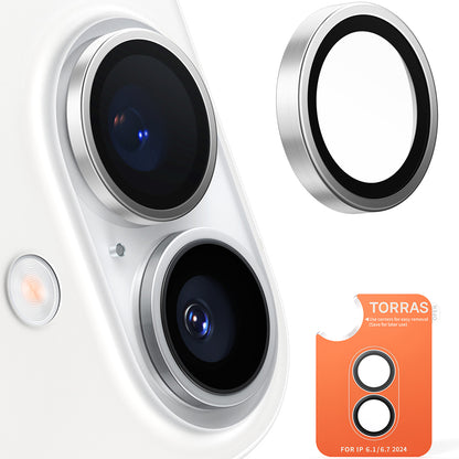 Προστατευτική Μεμβράνη Κάμερας Πίσω Torras Lensguard για Apple iPhone 16 Plus / 16, Ενισχυμένο Γυαλί, Μεταλλικό Γκρι