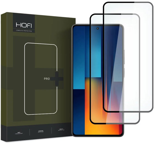 Προστατευτικό Φιλμ Οθόνης HOFI Glass PRO+ για Xiaomi Poco M6 Pro 5G, Ενισχυμένο Γυαλί, Πλήρης Κόλληση, Σετ 2 τεμαχίων, 2.5D, Μαύρο