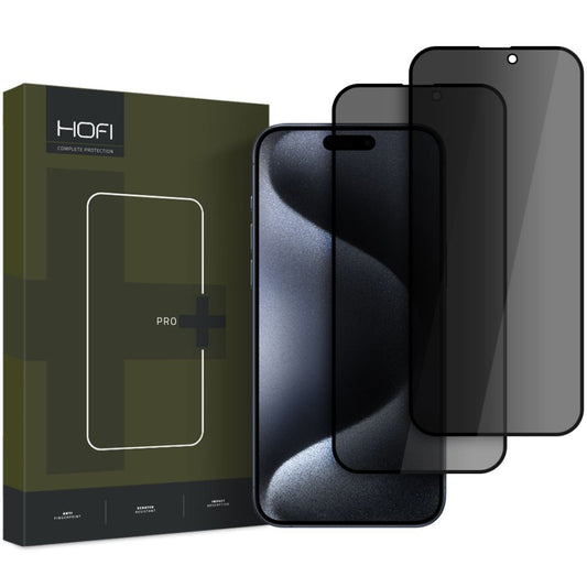 Privacy Screen Protector HOFI Glass PRO+ for Apple iPhone 16 Pro Max, Tempered Glass, Full Glue, Set of 2 pieces, 2.5D