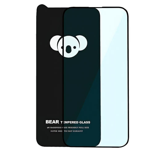 Bear HD Screen Protector Film for Apple iPhone 17e / 16e / 14 / 13 Pro, Tempered Glass, Full Glue, Black