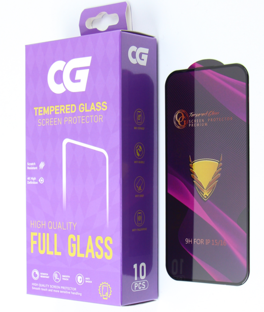 OG Premium Screen Protector Film for Apple iPhone 18 Pro Max / 17 Pro Max, Tempered Glass, Full Glue, Set of 10 pieces, Black