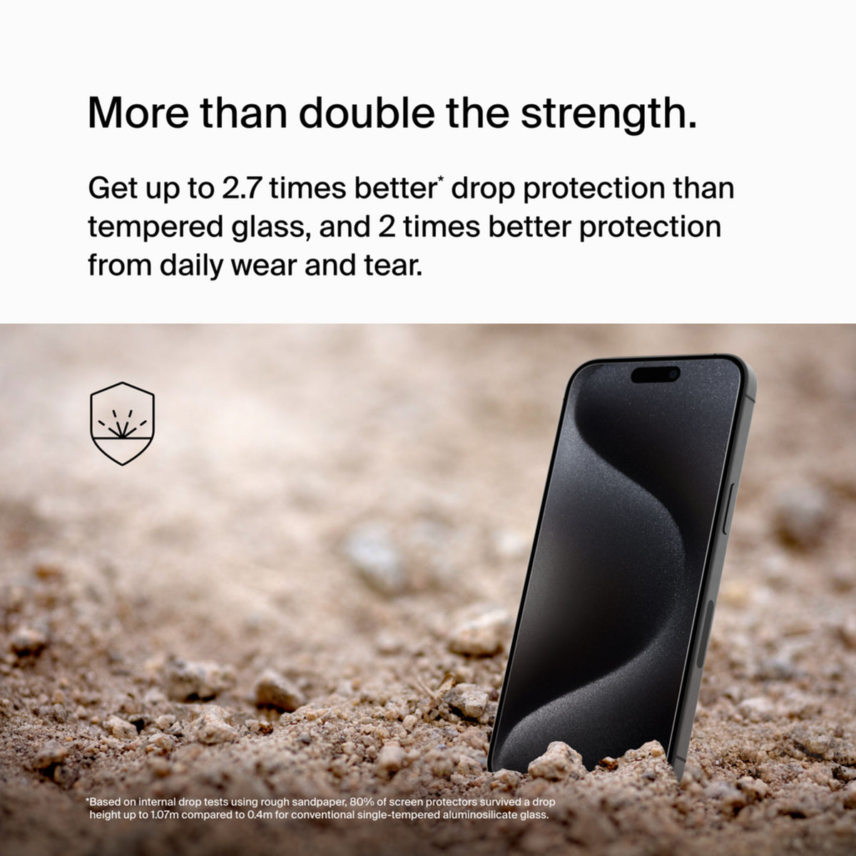 Belkin ScreenForce UltraGlass 2 Screen Protector for Apple iPhone 15 Pro Max, Tempered Glass, Full Glue OVA134zz