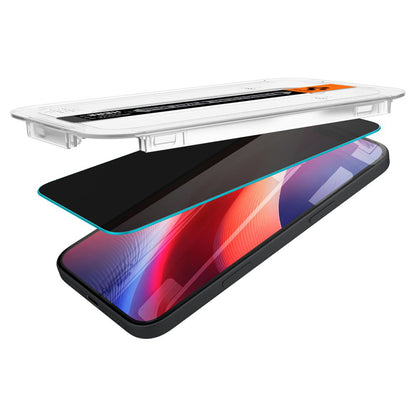 Spigen GlastR EZ FIT Privacy Screen Protector for Apple iPhone 16 / 15, Tempered Glass, Full Glue, Set of 2 pieces AGL06905