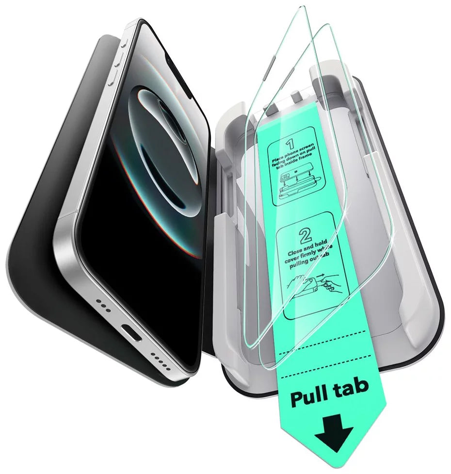 ESR Ultrafit Screen Protector for Apple iPhone 17e / 16e / 14 / 13 Pro, Tempered Glass, Full Glue, Set of 2 Pieces