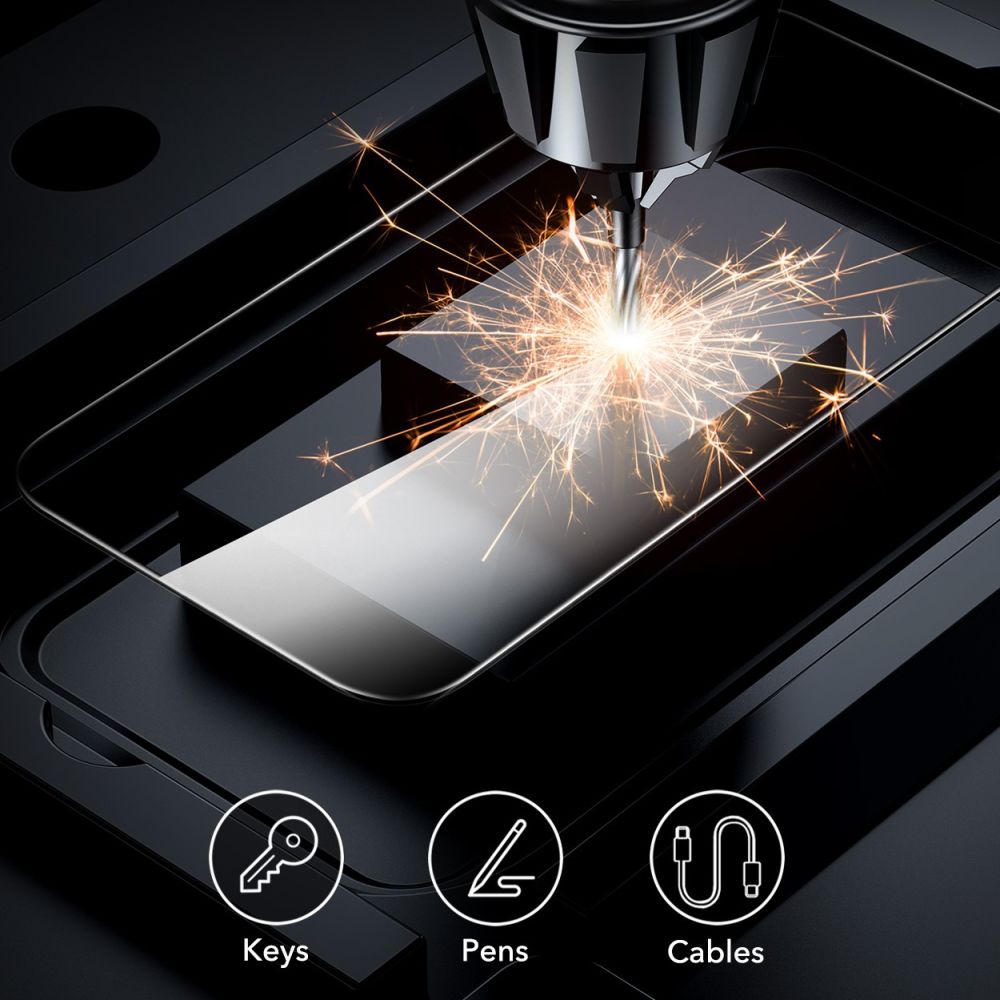 ESR Screen Protector for Apple iPhone 16 / 15, Tempered Glass, Full Glue, Set of 2 pieces, Black