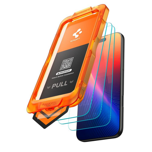 Spigen GlastR Align Master Slim Screen Protector for Apple iPhone 18 Pro / 17 Pro, Tempered Glass, Full Glue, Set of 3 pieces AGL10103
