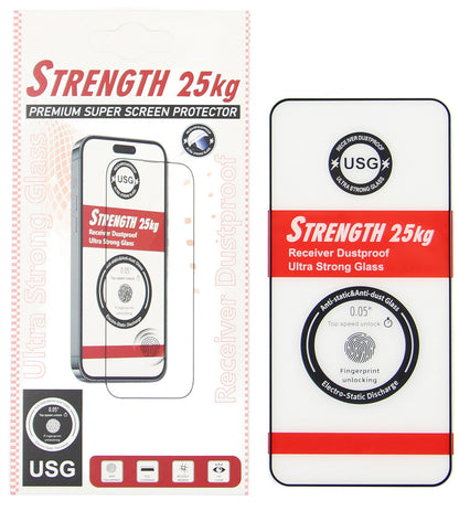 OEM Ultra Strong 25KG Screen Protector for Samsung Galaxy S25 S931, Tempered Glass, Full Glue, 2.5D, Black