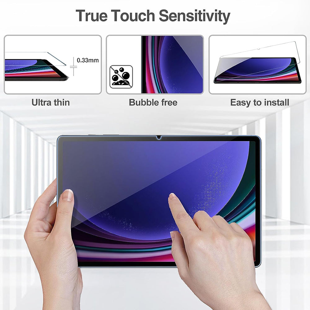 Lito Classic Screen Protector Film for Samsung Galaxy Tab S9 FE / Tab S9, Tempered Glass, Full Glue, 2.5D
