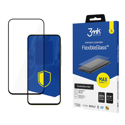 Προστατευτική μεμβράνη οθόνης 3MK FlexibleGlass Max για Samsung Galaxy A35 5G A356, Ευέλικτο Γυαλί, Πλήρης Κόλλα, Μαύρο
