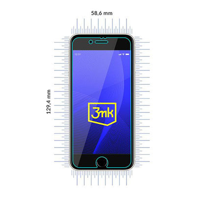 3MK FlexibleGlass Screen Protector for Apple iPhone SE (2022) / SE (2020) / 8 / 7, Flexible Glass, Full Glue