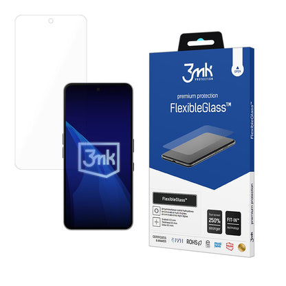 3MK FlexibleGlass Screen Protector for Nothing Phone (3a), Flexible Glass, Full Glue