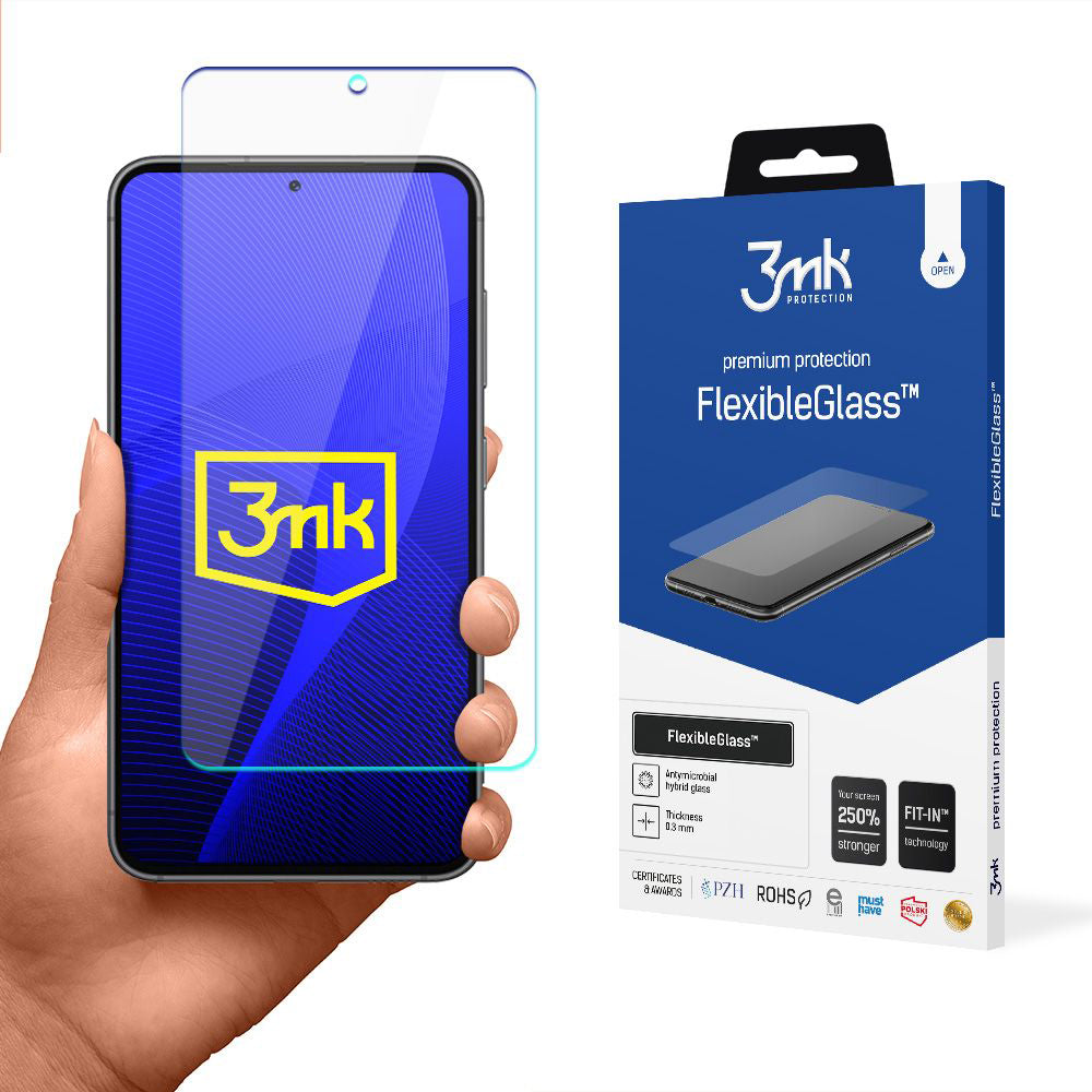 3MK FlexibleGlass Screen Protector for Samsung Galaxy S23 S911, Flexible Glass, Full Glue