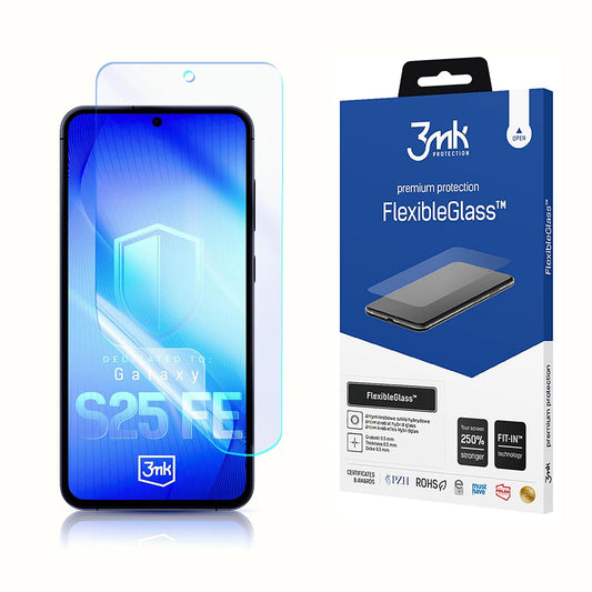 Προστατευτική Μεμβράνη Οθόνης 3MK FlexibleGlass για Samsung Galaxy S25 FE, Εύκαμπτο Γυαλί, Πλήρης Κόλληση