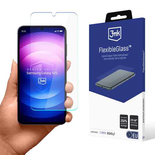 3MK FlexibleGlass Screen Protector for Samsung Galaxy S25 S931, Flexible Glass, Full Glue