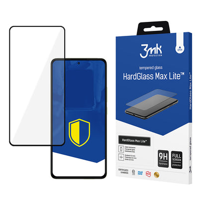 3MK HardGlass Max Lite Screen Protector for Xiaomi Redmi Note 14 Pro 4G / Note 14 Pro+ 5G, Tempered Glass, Full Glue, Black