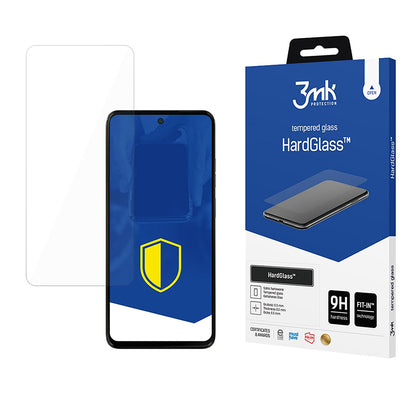 Προστατευτική μεμβράνη οθόνης 3MK HardGlass για Motorola Moto G15 / G15 Power / E15 / G05, Ασφαλισμένο γυαλί, Πλήρης κόλλα