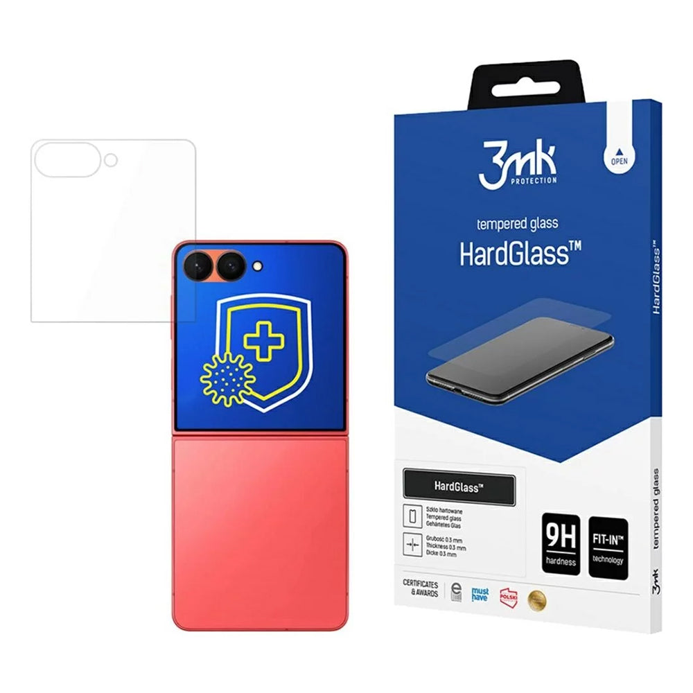 Προστατευτική μεμβράνη οθόνης 3MK HardGlass για Samsung Galaxy Z Flip7 F766, Ασφαλισμένο γυαλί, Πλήρης κόλλα