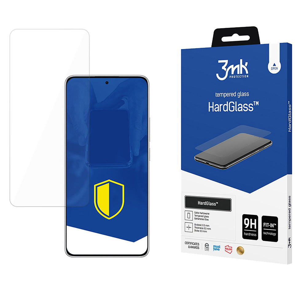 Προστατευτική μεμβράνη οθόνης 3MK HardGlass για Xiaomi Redmi Note 14 5G / Note 14 4G (Περιφερειακό), Ασφαλισμένο γυαλί, Πλήρης κόλλα
