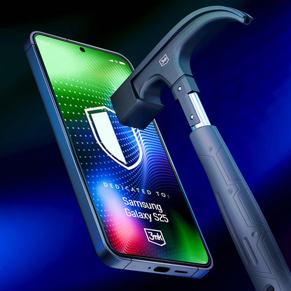 3MK Hardy Ultra Screen Protector for Samsung Galaxy S25 S931, Tempered Glass, Full Glue, Black