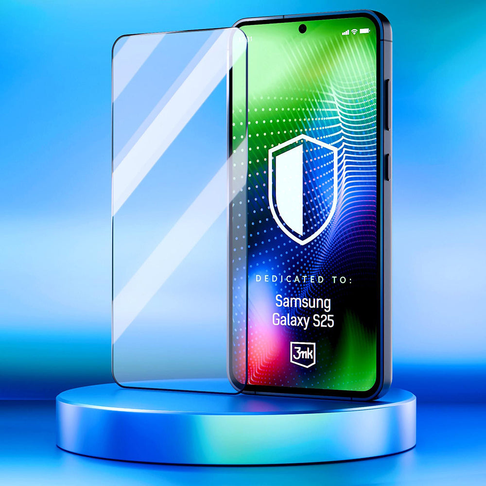 3MK Hardy Ultra Screen Protector for Samsung Galaxy S25 S931, Tempered Glass, Full Glue, Black
