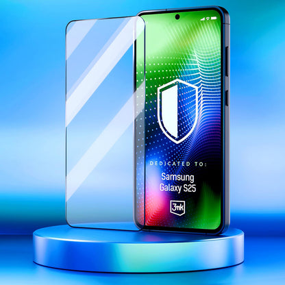 3MK Hardy Ultra Screen Protector for Samsung Galaxy S25 S931, Tempered Glass, Full Glue, Black
