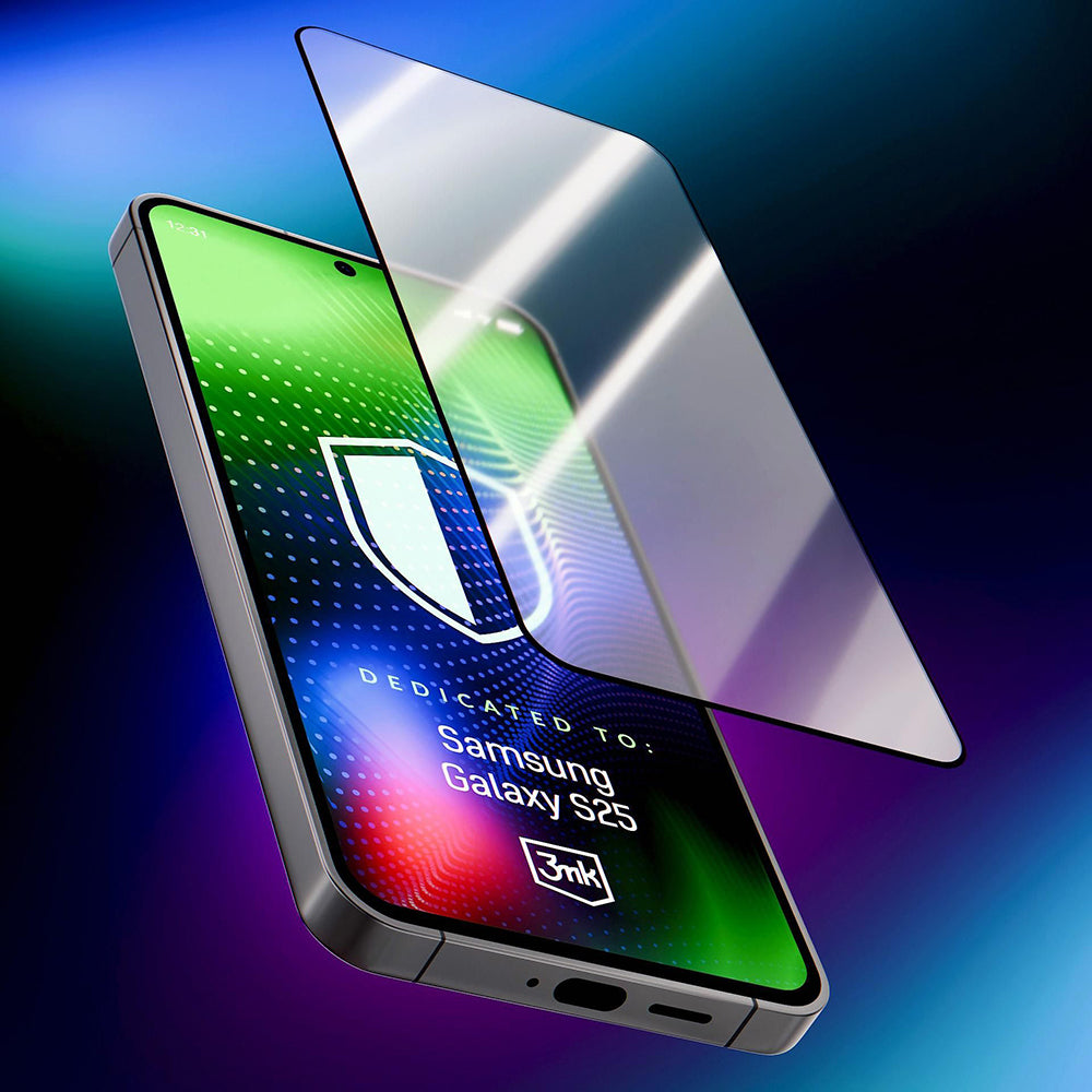 3MK Hardy Ultra Screen Protector for Samsung Galaxy S25 S931, Tempered Glass, Full Glue, Black