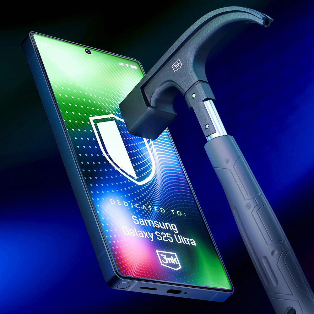 Προστατευτική μεμβράνη οθόνης 3MK Hardy Ultra για Samsung Galaxy S25 Ultra S938, Ασφαλισμένο γυαλί, Πλήρης κόλλα, Μαύρο