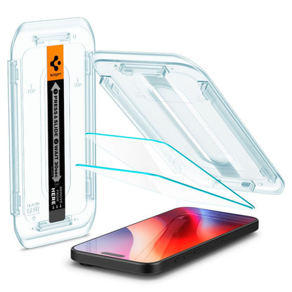 Προστατευτική μεμβράνη οθόνης Spigen GlastR EZ FIT για Apple iPhone 18 Pro Max / 17 Pro Max, Ασφαλισμένο γυαλί, Πλήρης κόλλα, Σετ 2 τεμαχίων AGL07907